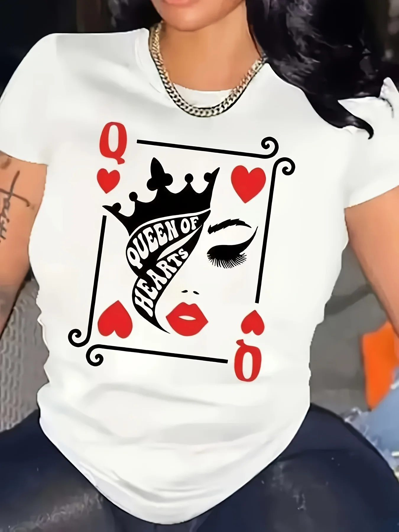 

Poker Graphic Printing Summer Autumn Winter Pure Cotton Men's and Women's T-shirts Short Sleeves Luxury Outdoor Sports Brand