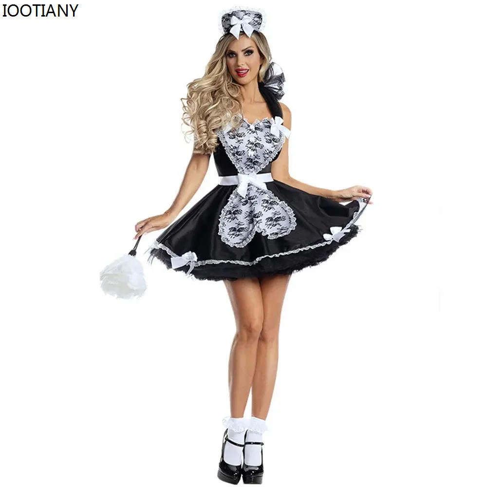 

IOOTIANY Halloween Female Servant Apron Lolita Sexy Dress Up Adult Women Maid Costumes Carnival Party Cosplay Fancy Dress New