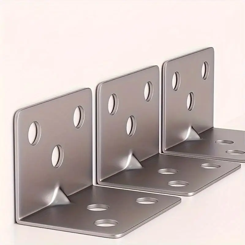 For Furniture Shelves 10pcs Stainless Steel Right Angle Brackets 90 Degree L Shaped Support Metal Joint Corner Braces