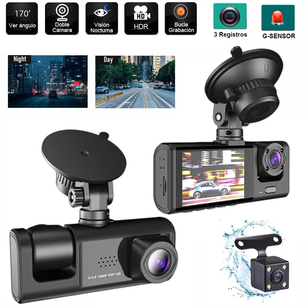 64G 3 Channel Dash Cam Cabin Len Car DVR HD1080P Wifi Interior Camera Vehicle Recorder Video Registrator Dashcam Camcorder