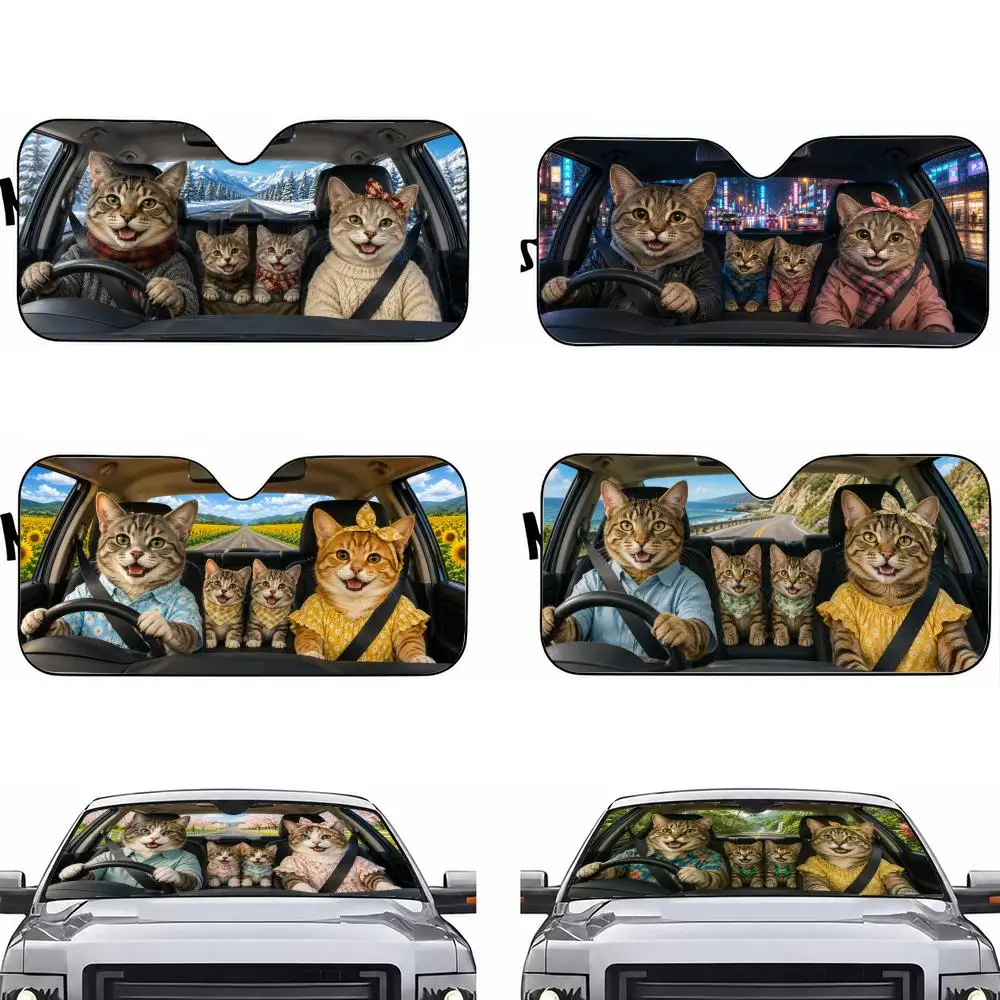 

Cat C-Cat Sun Visor Car Windshield Sun Shade UV Protection Foldable Heat Insulation Universal Auto Cover