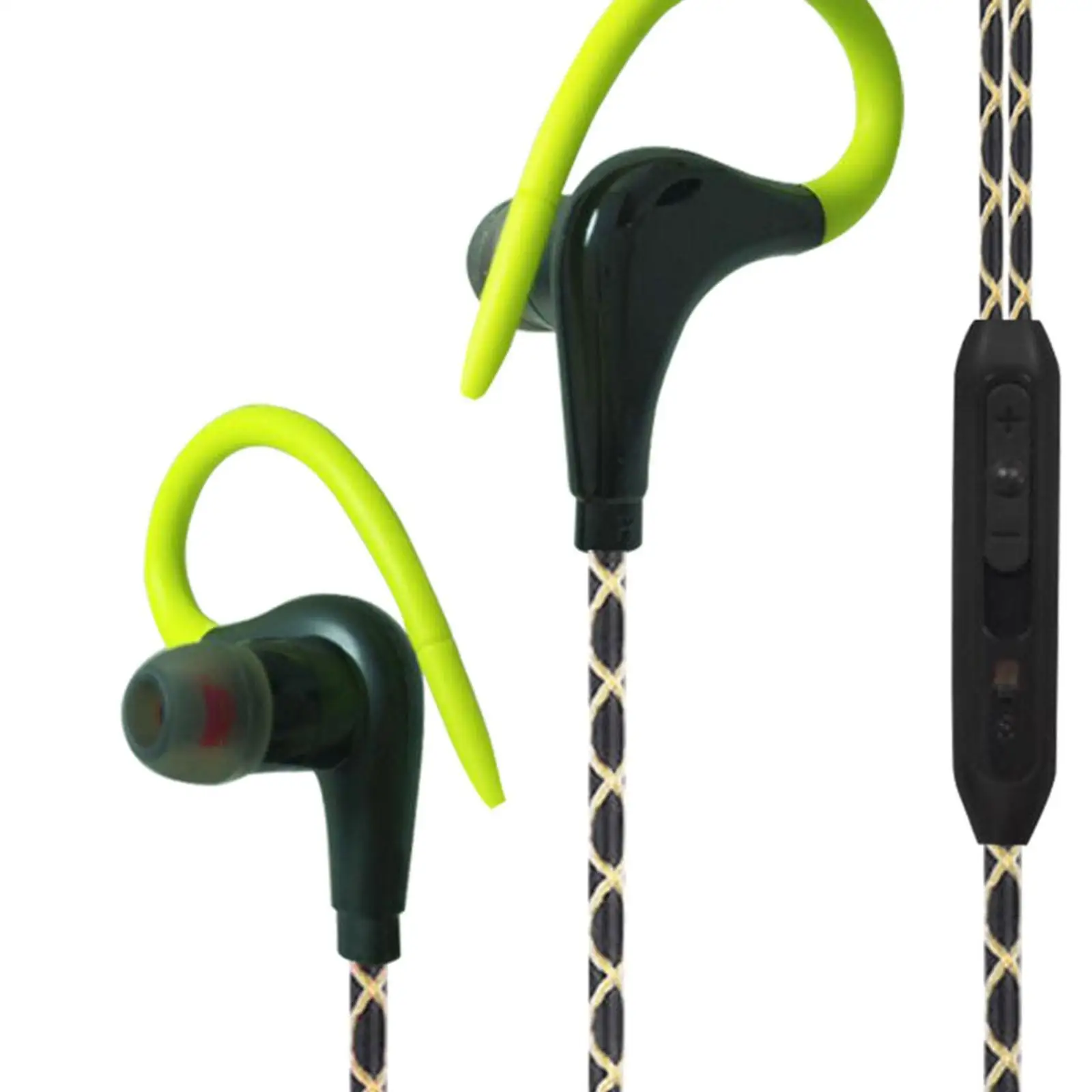 Sports Wired Earbuds 3 5mm Jack with Over Ear Hook for Jogging Gym Black