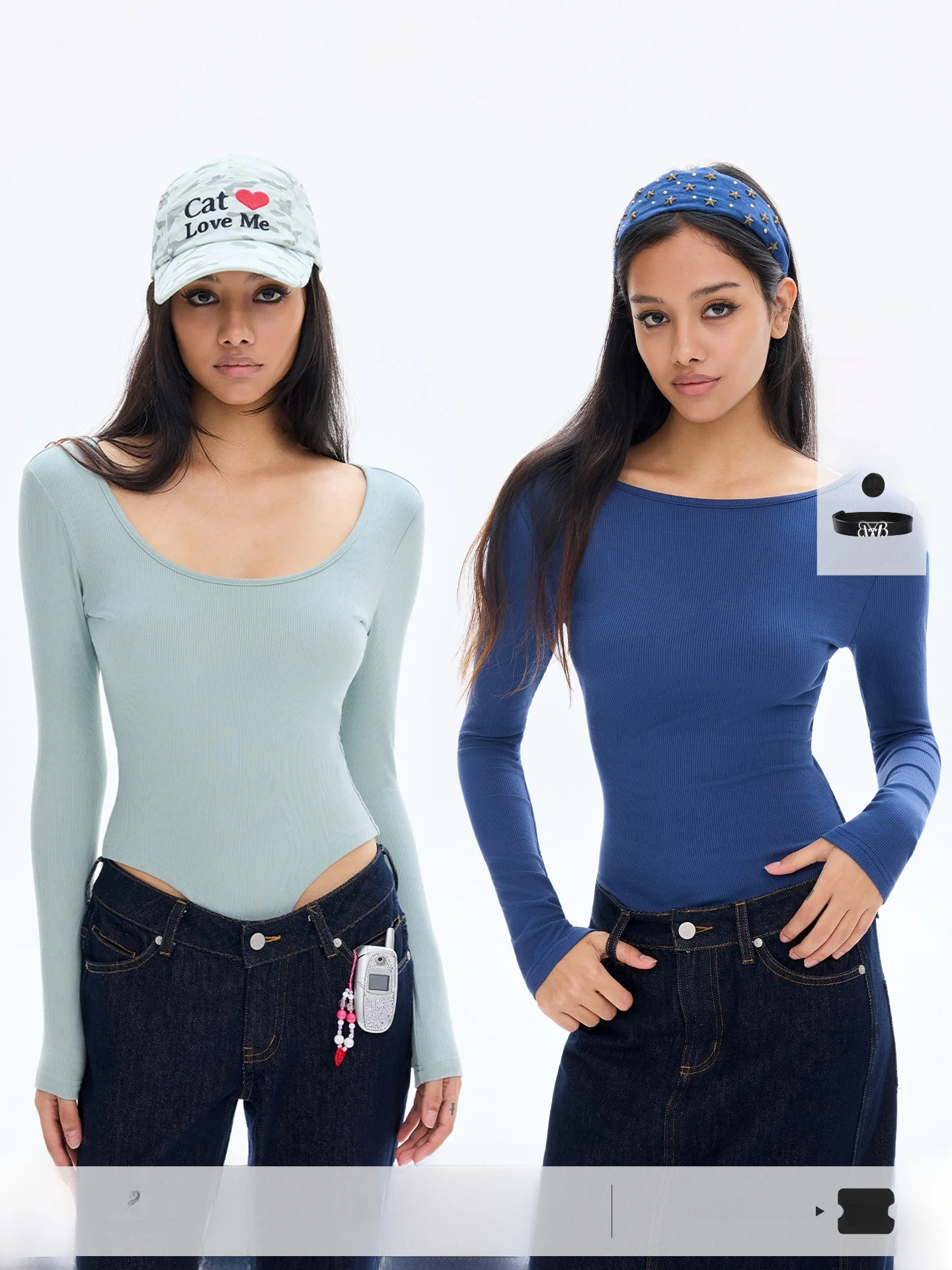 ABMY Women's U-Neck One-Piece Suit Long Sleeve Elastic Slimming Base Layer Top with Chest Pad High Waist Knitted Soft Comfort...