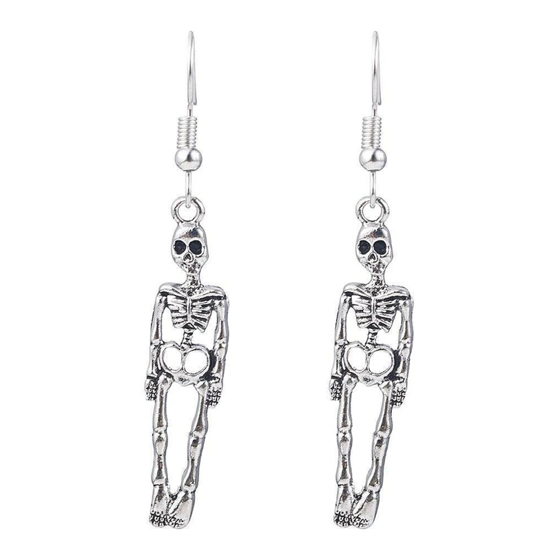 Halloween Vintage Skeleton Skull Dangle Earrings for Women Jewelry Party Gifts Aretes De Mujer Modernos 2021