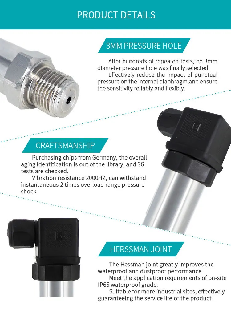مستشعر الضغط الذكي الصناعي من Aice Tech 4-20 مللي أمبير