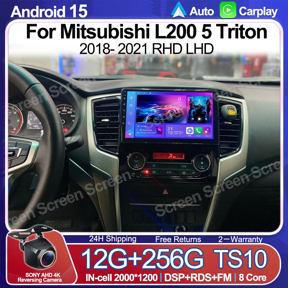 

Для Mitsubishi L200 5 Triton 2018-2021 RHD LHD автомобильный радиоплеер навигация Carplay Android Auto без 2din 5G WIFI стерео Bluetooth