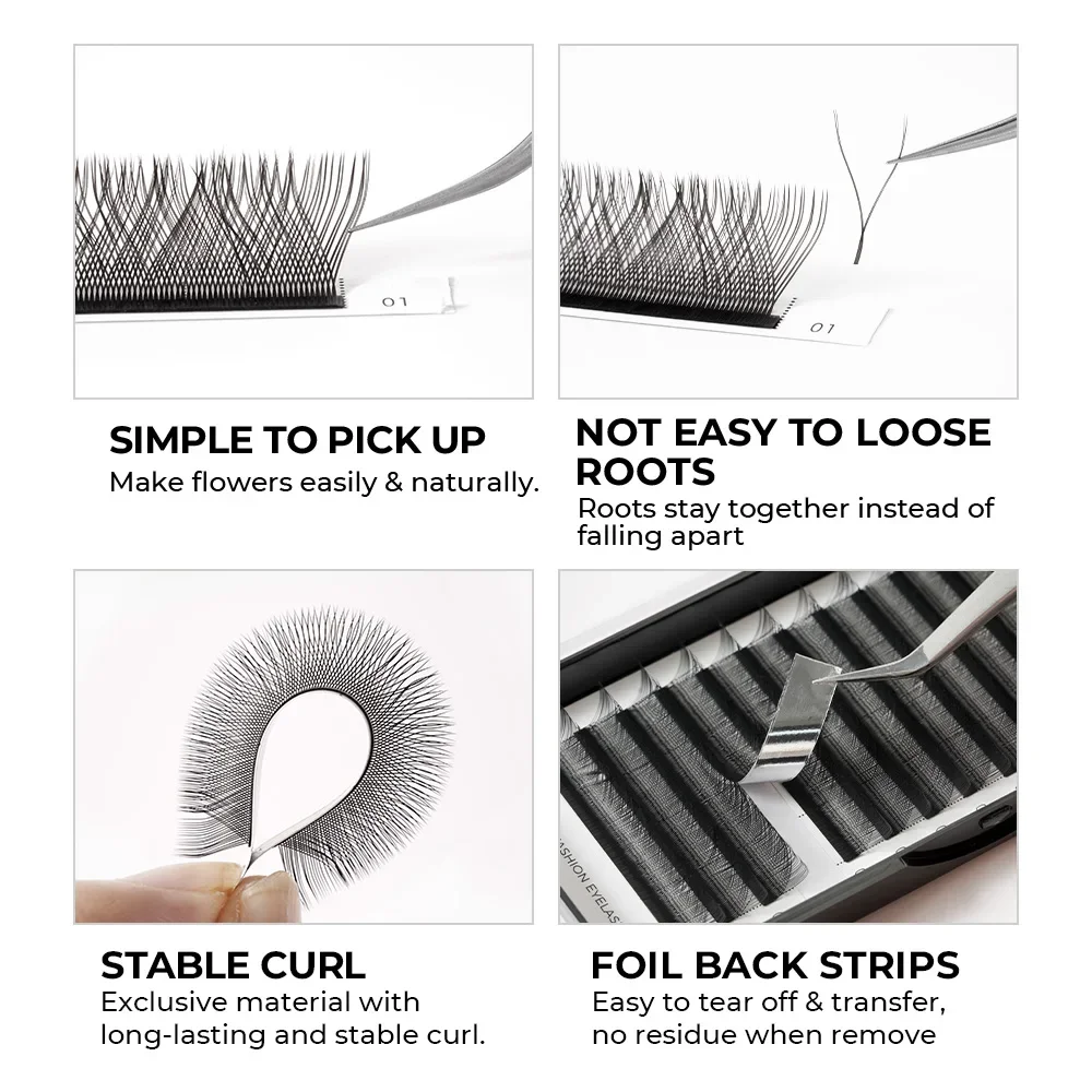 2025 새로운 도착 DIY 가짜 속눈썹 2D YY 모양 8-15mm 블랙 & 브라운 부드럽고 자연스러운 속눈썹 확장 메이크업 도구 도매