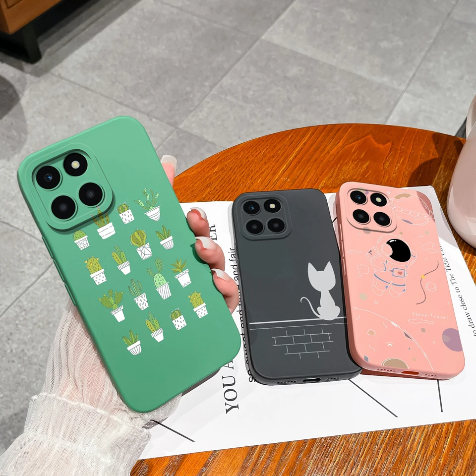 For Honor X6a Cases Liquid Cute Animal Transparent Durable Anti-Fingerprint Shell For Huawei Honor X 6 a Silicone Soft TPU Funda