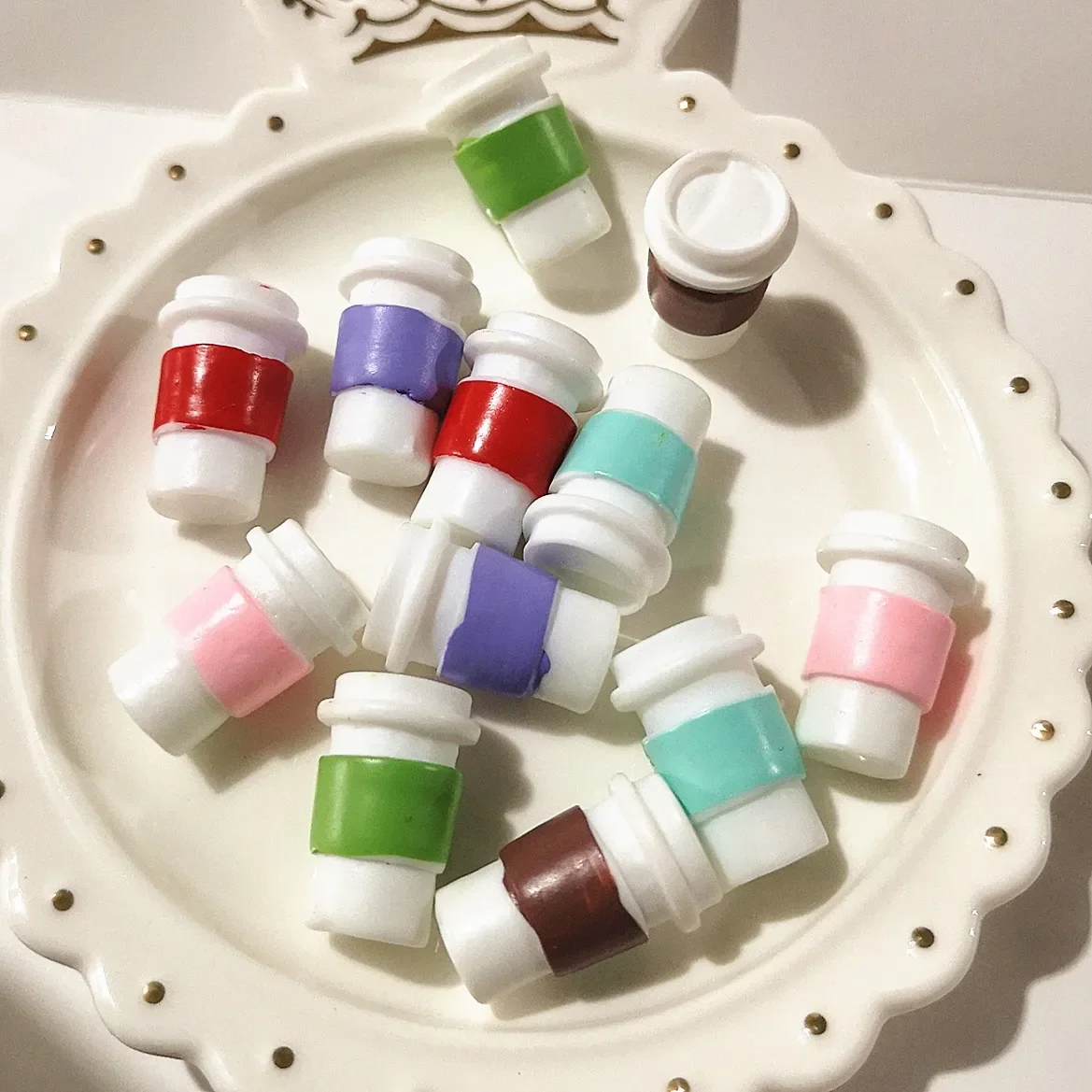 1:6 10 stücke Puppenhaus Dekoration Zubehör Mini Lebensmittel Kaffee Trinken Eis Wein Tasse Flasche für Puppe DIY Küche spielzeug – Detail 33