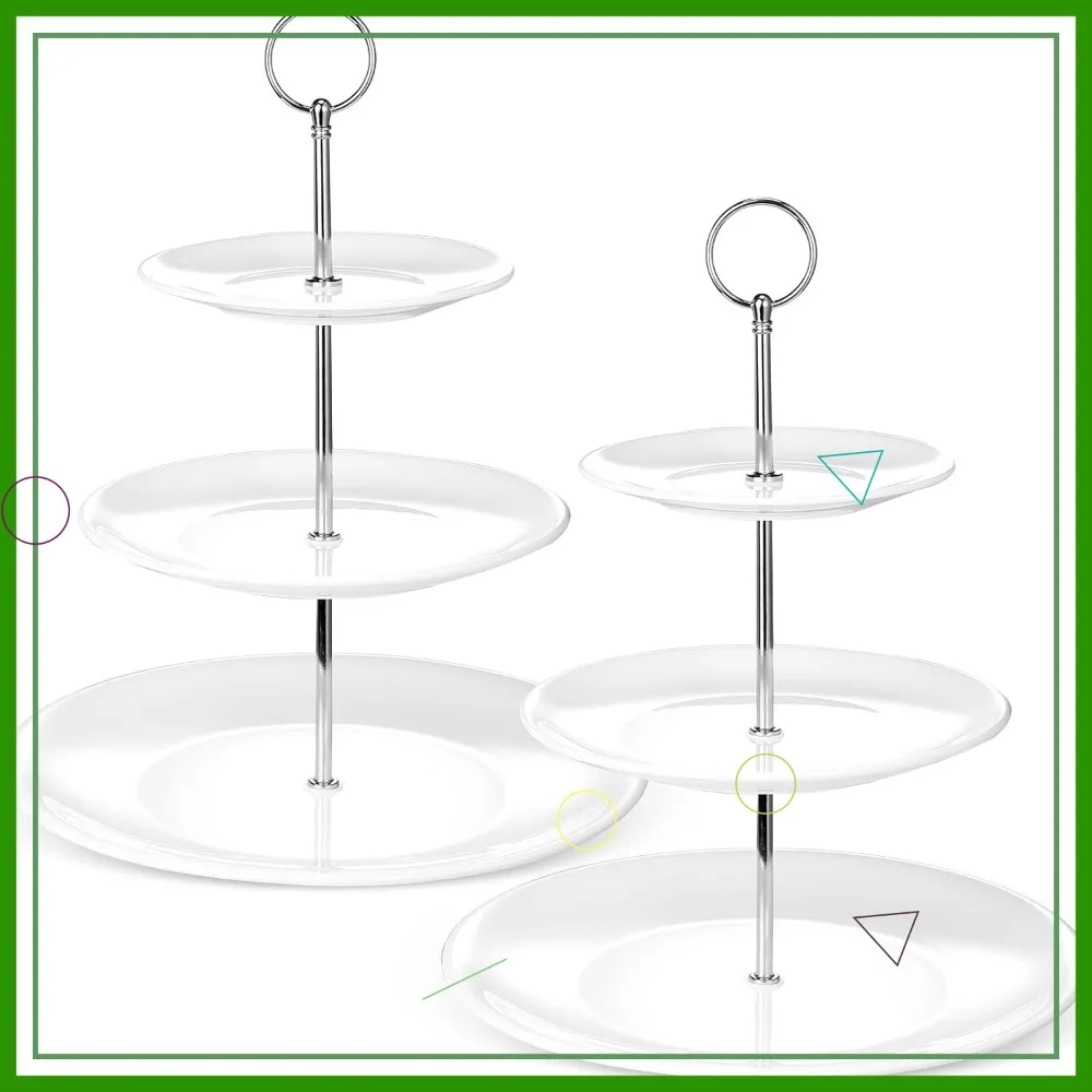 

3 Tier Porcelain Cupcake Stand, Elegant White Ceramic Dessert Tower for Wedding Birthday Tea Party
