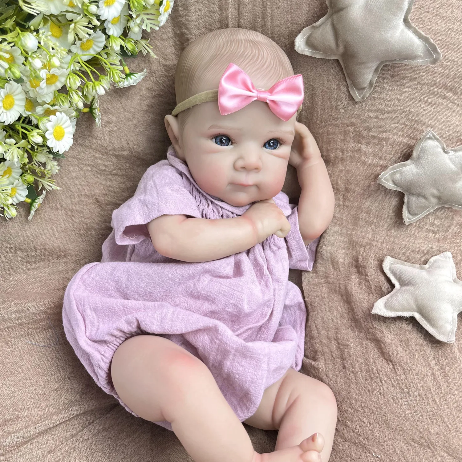 

18-дюймовая кукла реборн, реалистичная 45 см, настоящая 3D кукла из кожи с кровеносным сосудом, подарок ручной работы на день рождения для девочки