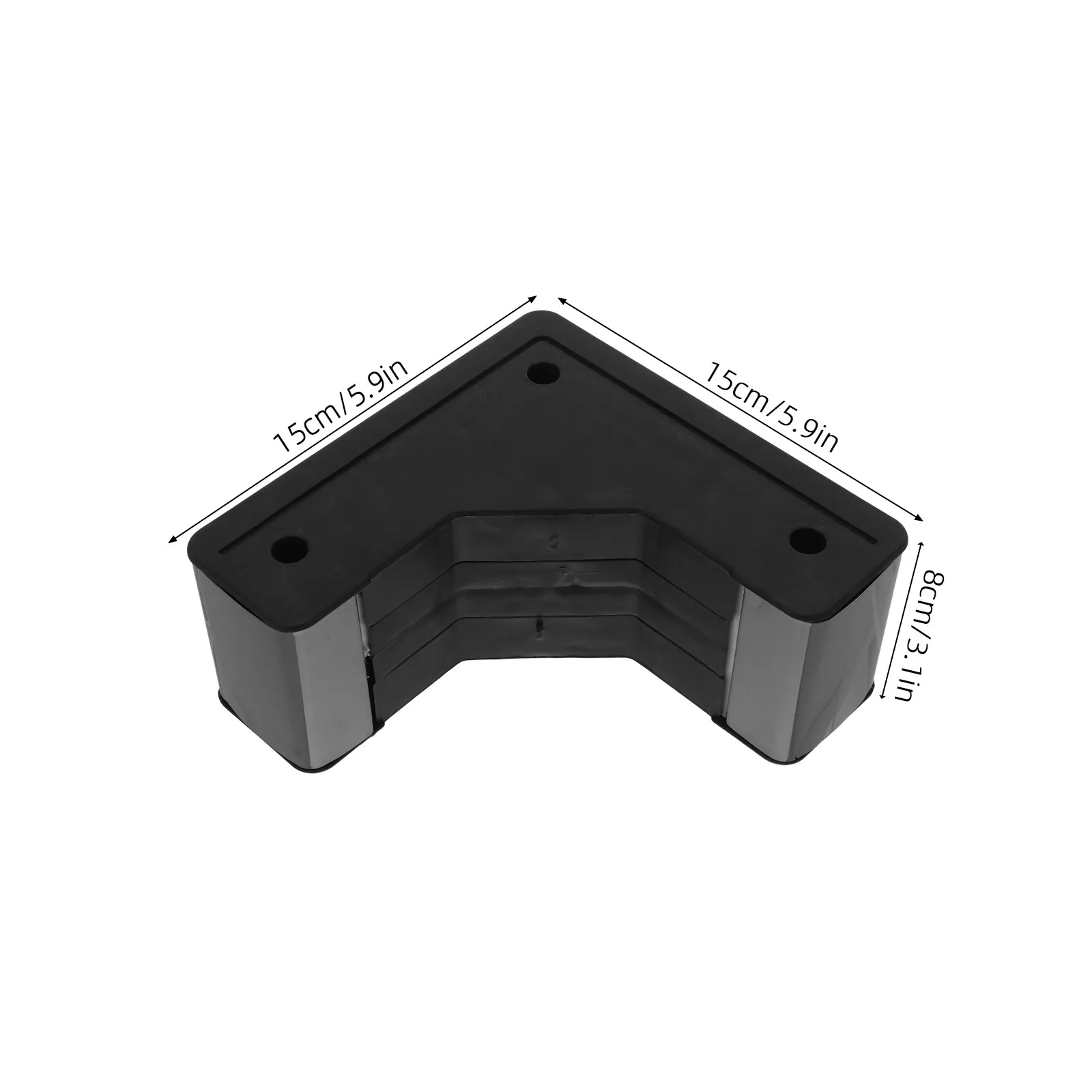 4Pcs Black Metal Furniture Legs L Shaped Sofa Couch Bed Riser Support Feet Replacement for Kitchen Shelves Desks Tables