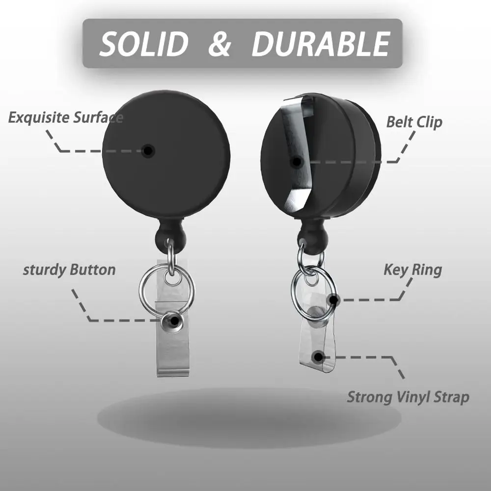 حبل قابل للسحب مجموعة بطاقات تصريح العمل قشرة صلبة واقية حلقة تسلق بكرة كليب طالب بطاقة حامي المفاتيح مرفق #3