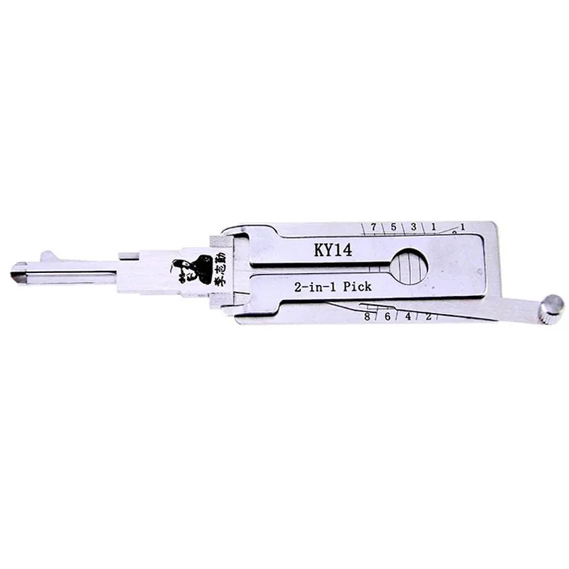 Lishi KY14 2 in 1 Lock Pick Decoder Ignition Car Door Opener for KIA Hyundai Models Flat Milling