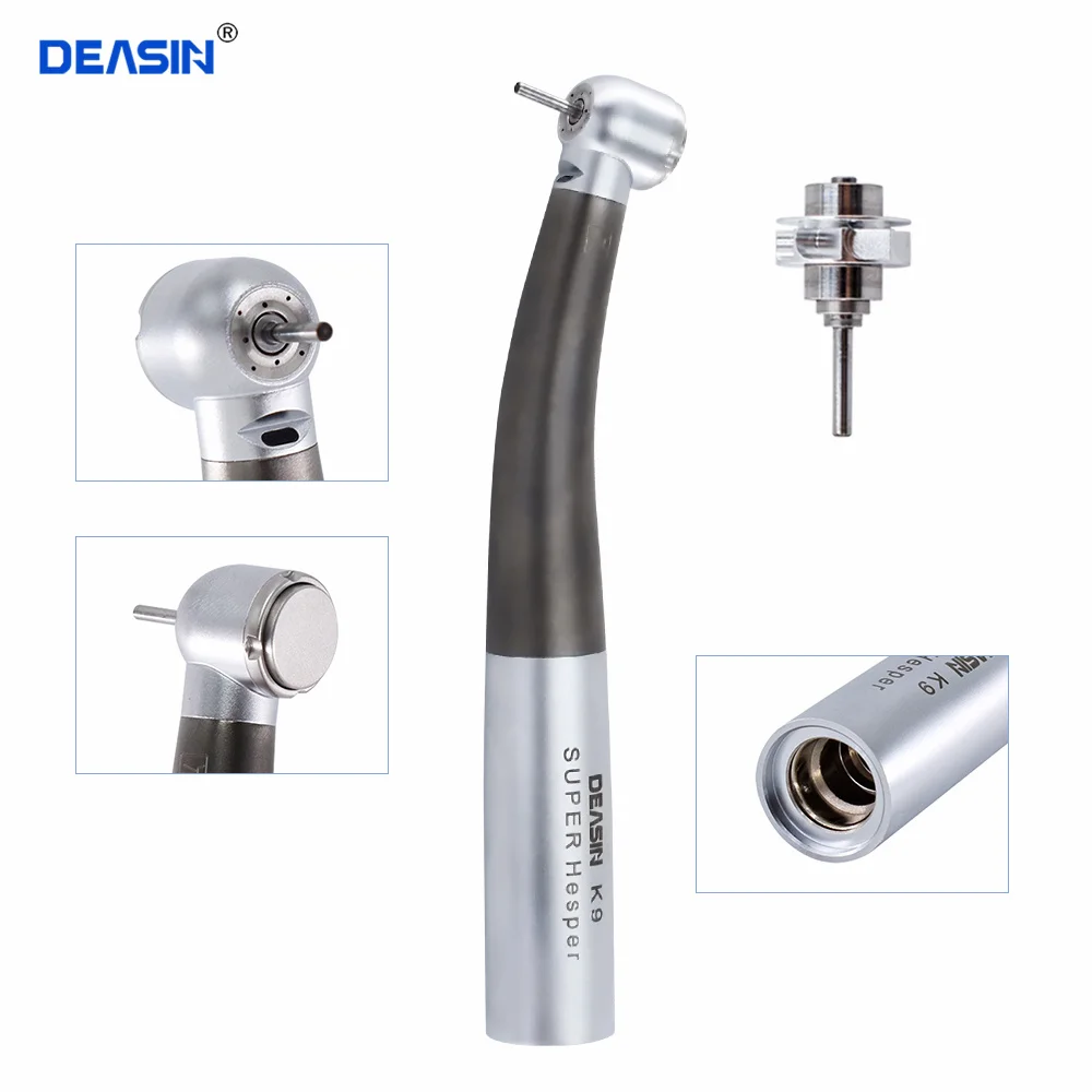 NEW Titanium Dental Fiber optic High Speed Handpiece Air Turbine with Ceramic Bearing Torque push button head For K coupler