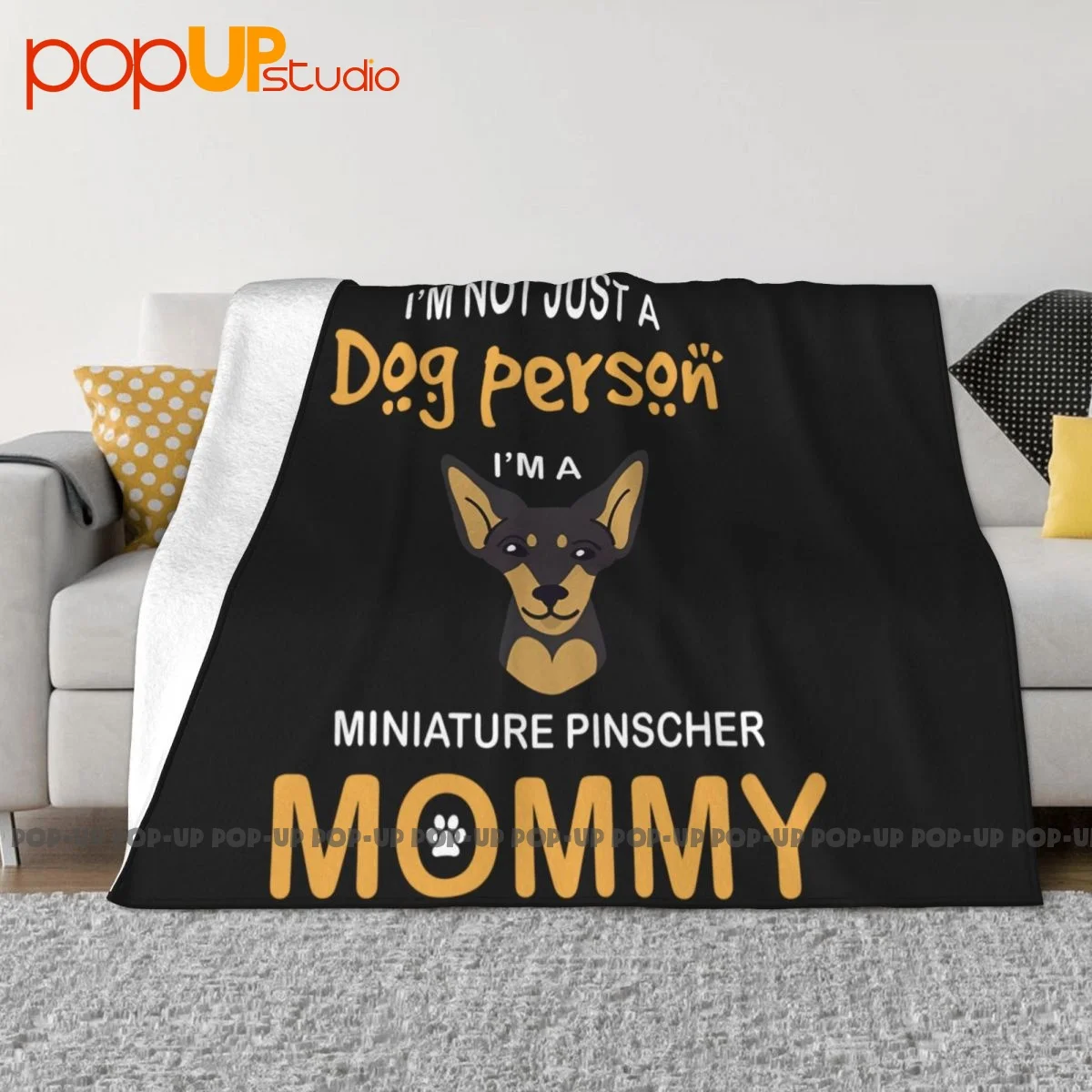 Miniature Pinscher Min Pin Mom Dog Mommy Blanket Autumn Raschel Ultra-Soft Bedding Supply Machine Washable