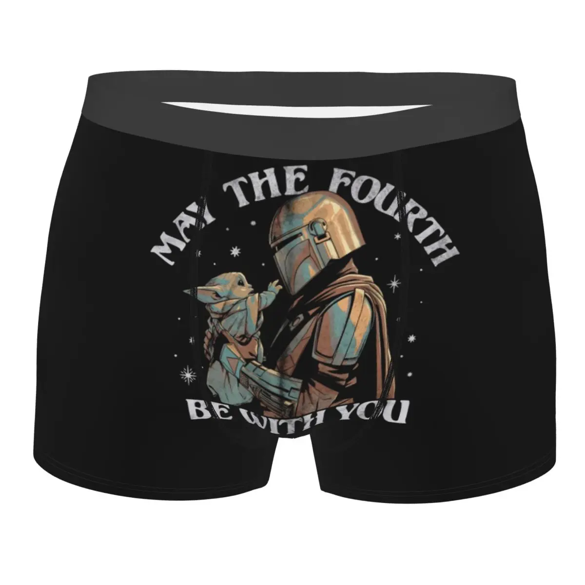 

Custom Male Novelty M-Mandalorianed Grogu Underwear Boxer Briefs Soft Shorts Panties Underpants