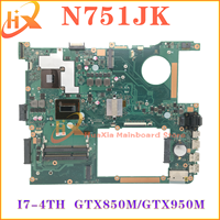 N751JK Notebook Mainboard For Asus Laptop Motherboard N751J N751JM N751JX I7-4720HQ/4710HQ/4750HQ GTX850M GTX950M EDP LVDS
