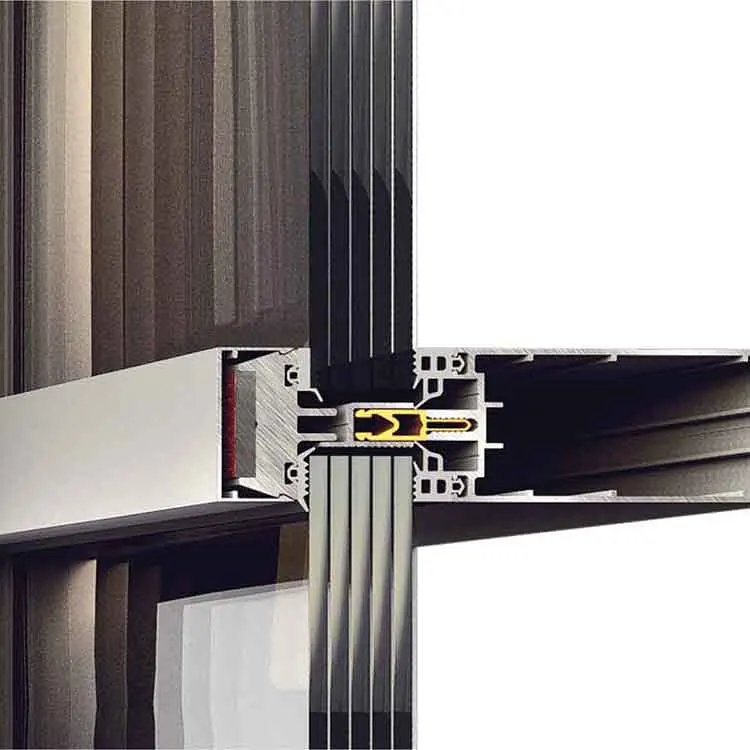 التخصيص الساخن بيع واجهة زجاجية بناء الألومنيوم الستار جدار الموردين ملف الألومنيوم الهيكلي لجدار الستار #5