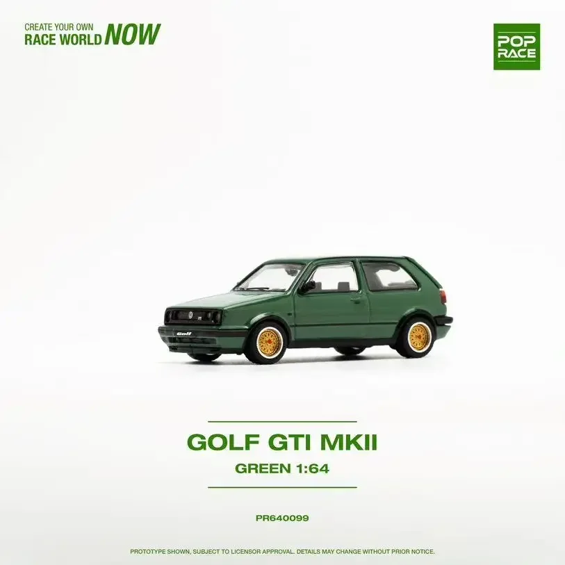 Pop Race 1:64 Golf GTI Mk2 OAK Groen Te Openen Kap Diecast Diorama Automodel