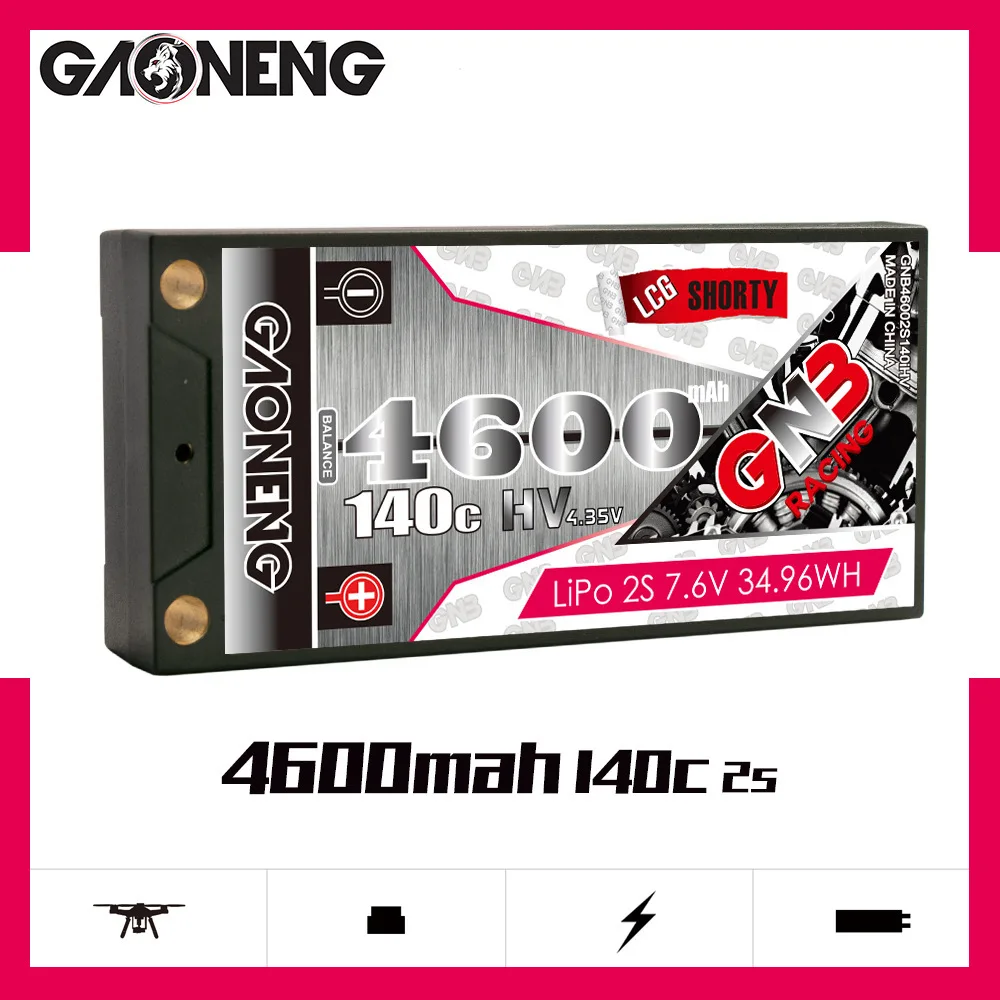 Upgraded 140c GNB 7.6v 4600mAh Lipo Battery For RC Racing Cars Four Drive Off-Road Spare Parts HV 2s Battery