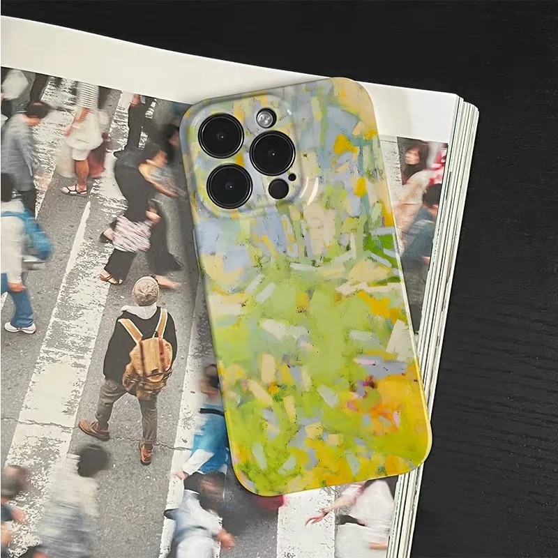 حافظة لهاتف آيفون 17 16 ProMax 15 14 Plus 13 12 MINI 11 PRO 16Plus غطاء هاتف أكريليك أصفر وأخضر