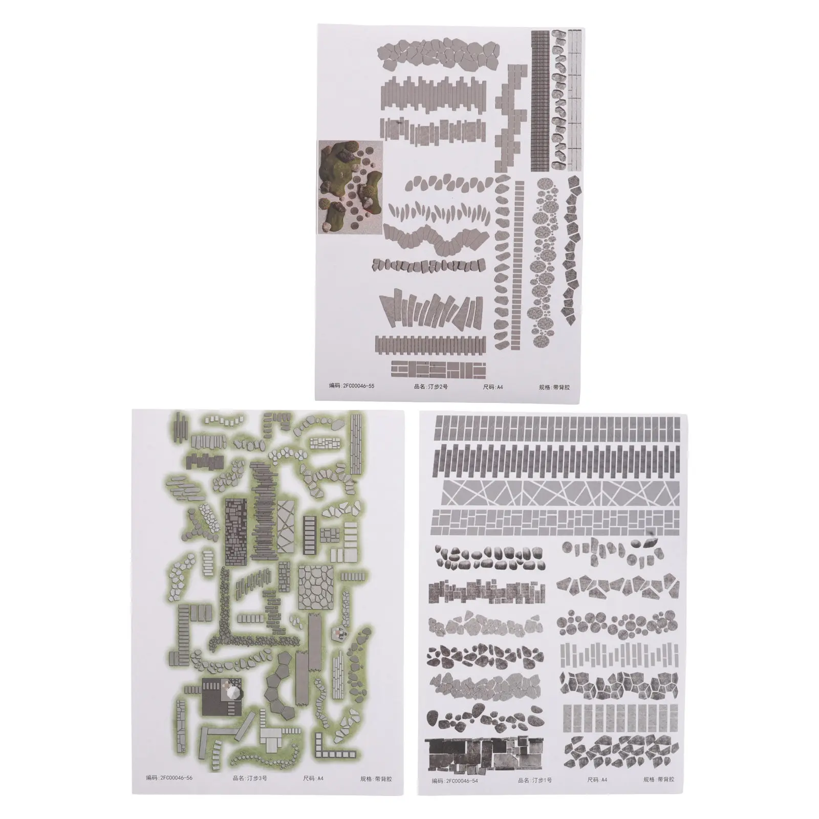 3 Sheets Micro Scale Road Stickers Self Adhesive Paving Sheets for Architectural Sandscape Diorama Urban Garden Terrain