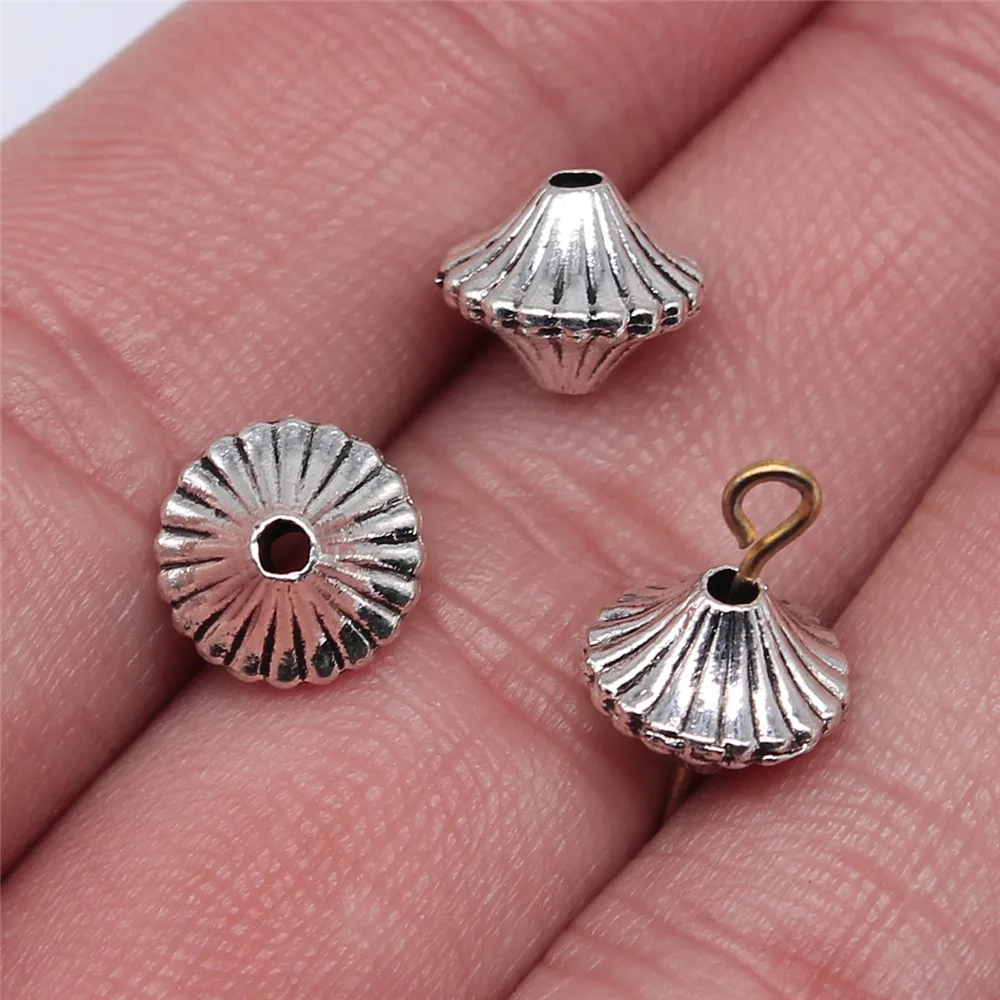 10pcs 7.4x9.4x9.4mm 2 Colors Double Sided Conical Small Hole Beads DIY Jewelry Making Findings