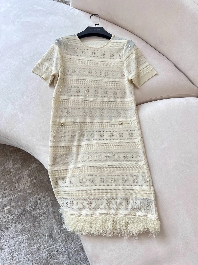 

Вязаная юбка с вырезами для женщин, премиум-класса, из смесового полиэстера, повседневная, элегантная, без рукавов