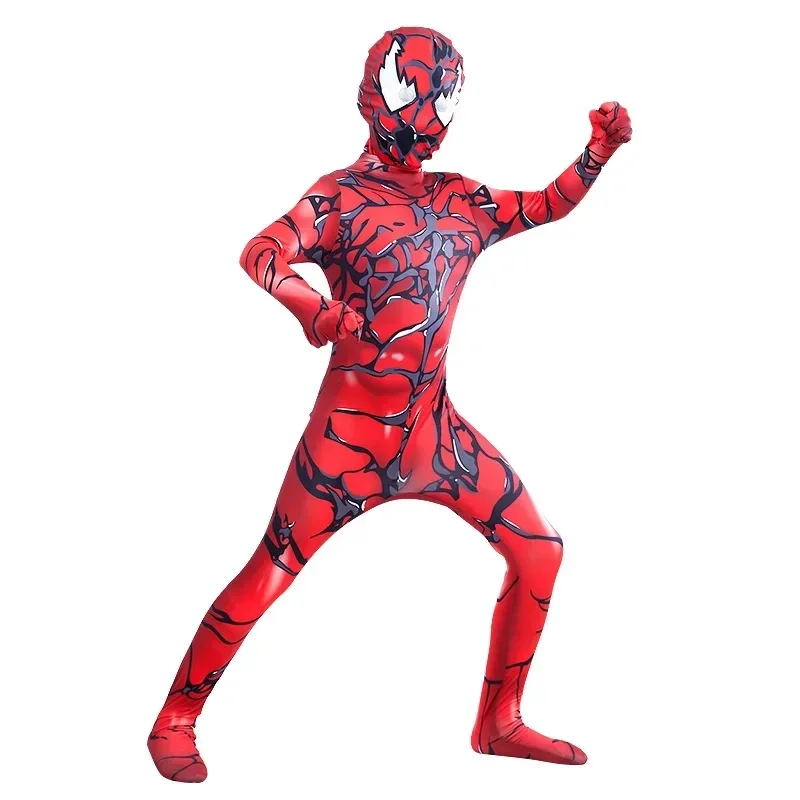 3D Symbiote Venom Costume Kids Superhero Spiderman Costume Bodysuit Jumpsuit Spandex Zentai Halloween Spider Man Cosplay Suit