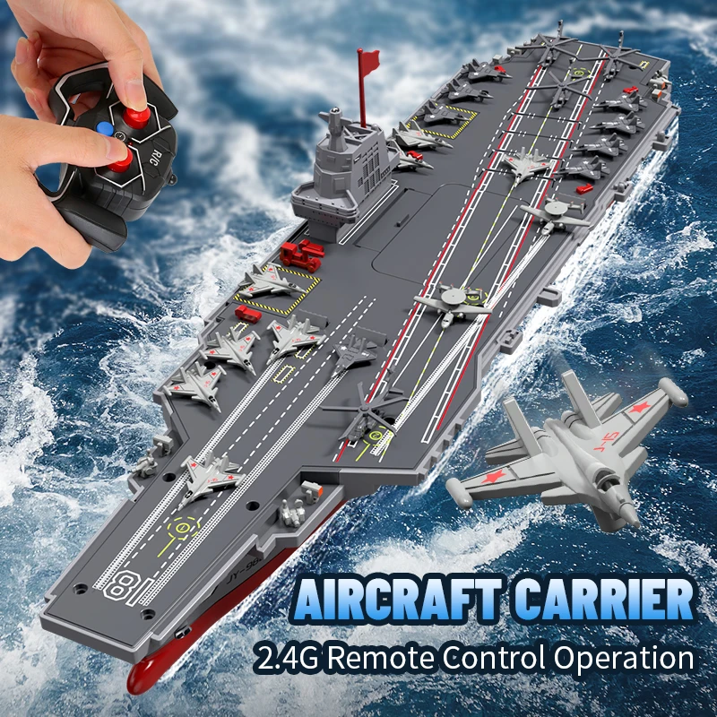 JJRC S19 RC Aircraft Carrier Dual Motor Drift Simulation Destroyer Model 2.4G High-Speed Rc Remote Control Ship Summer Explosion