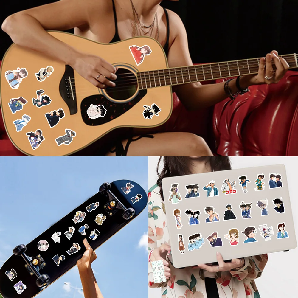 สติกเกอร์การ์ตูนอนิเมะยอดนักสืบโคนัน 103 ชิ้น สติกเกอร์กราฟฟิตี้เท่ๆ สำหรับสมุดภาพ กระเป๋าเดินทาง แล็ปท็อป กีตาร์ รถยนต์ จักรยาน สเก็ตบอร์ด ของเล่น ของขวัญ