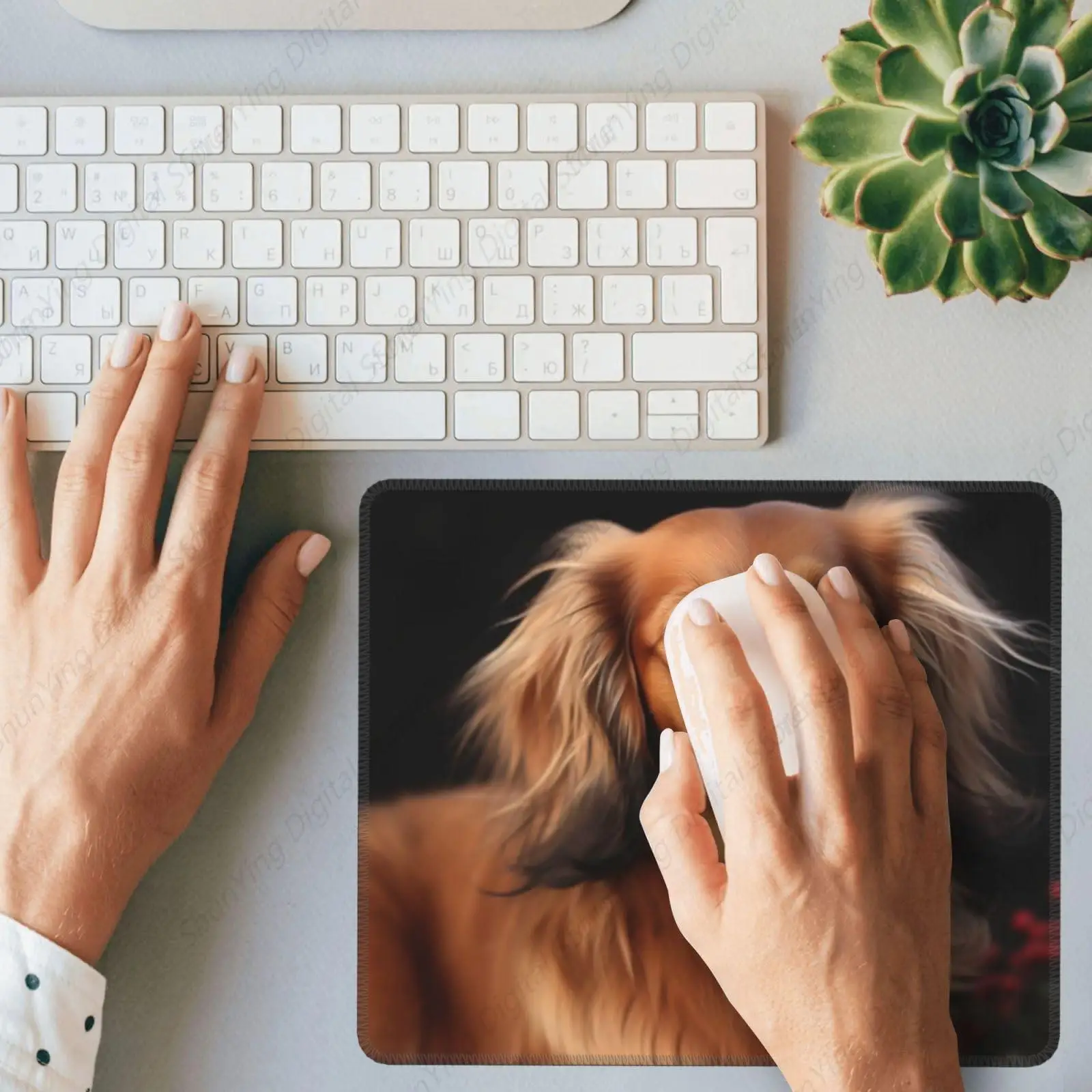 Muismatten voor heren en dames Lang haar Worsthond Tafelpads Antisliprubber Geschikt voor gaming Kantoor Laptop Muismatten