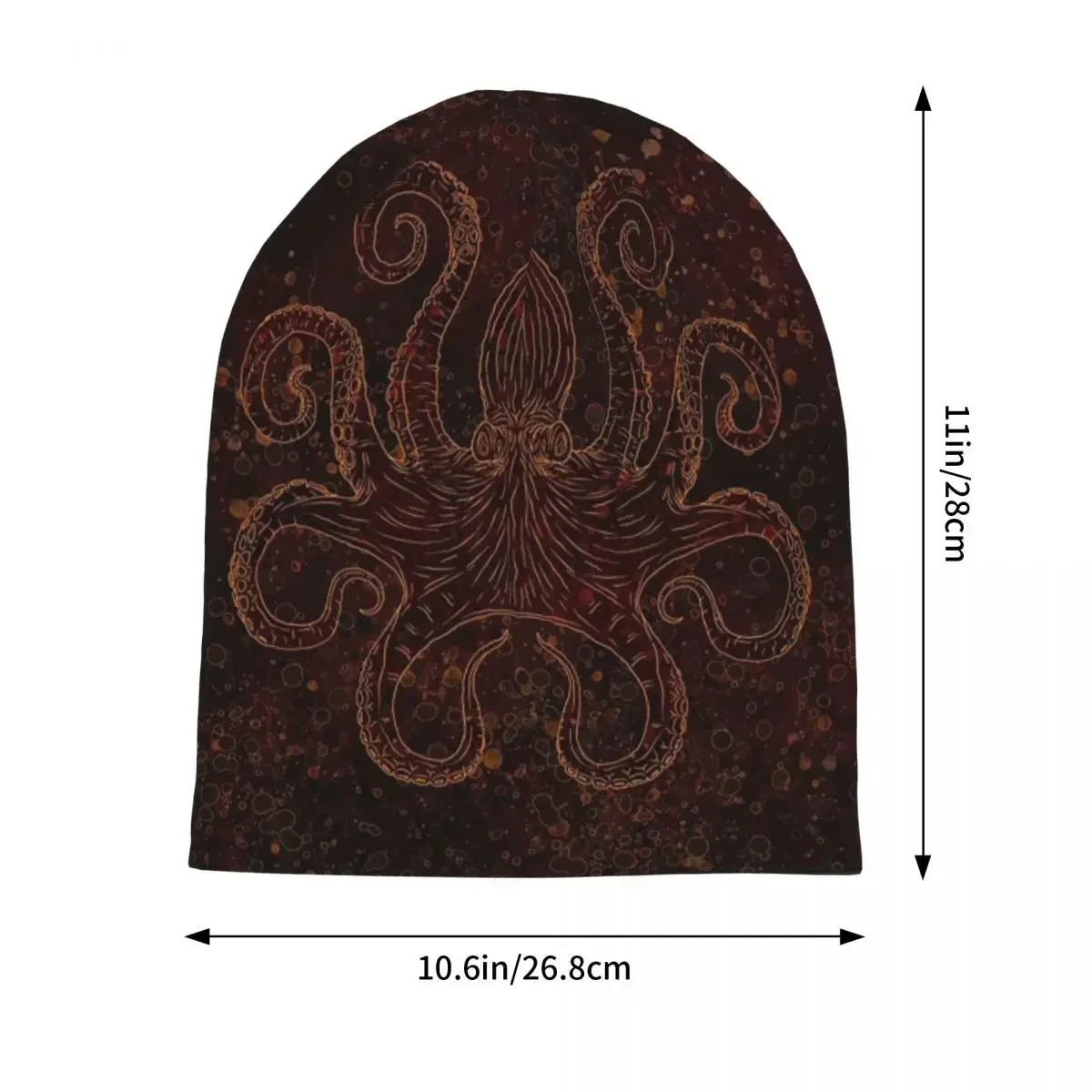 Octopus Pattern In Dark Red Unisex Adult Beanies Caps Knitted Bonnet Hat Warm Hip Hop Autumn Winter Outdoor Skullies Hats