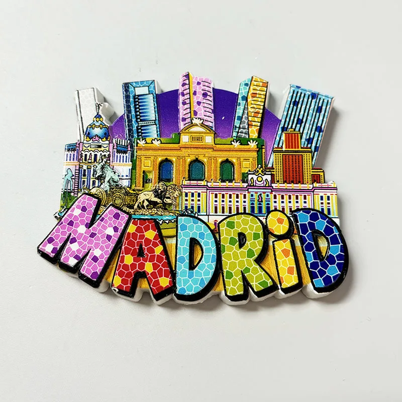 

High-Value Dopamine Strong Magnetic Refrigerator Magnet 3d architectural style Madrid tourist souvenir decoratio