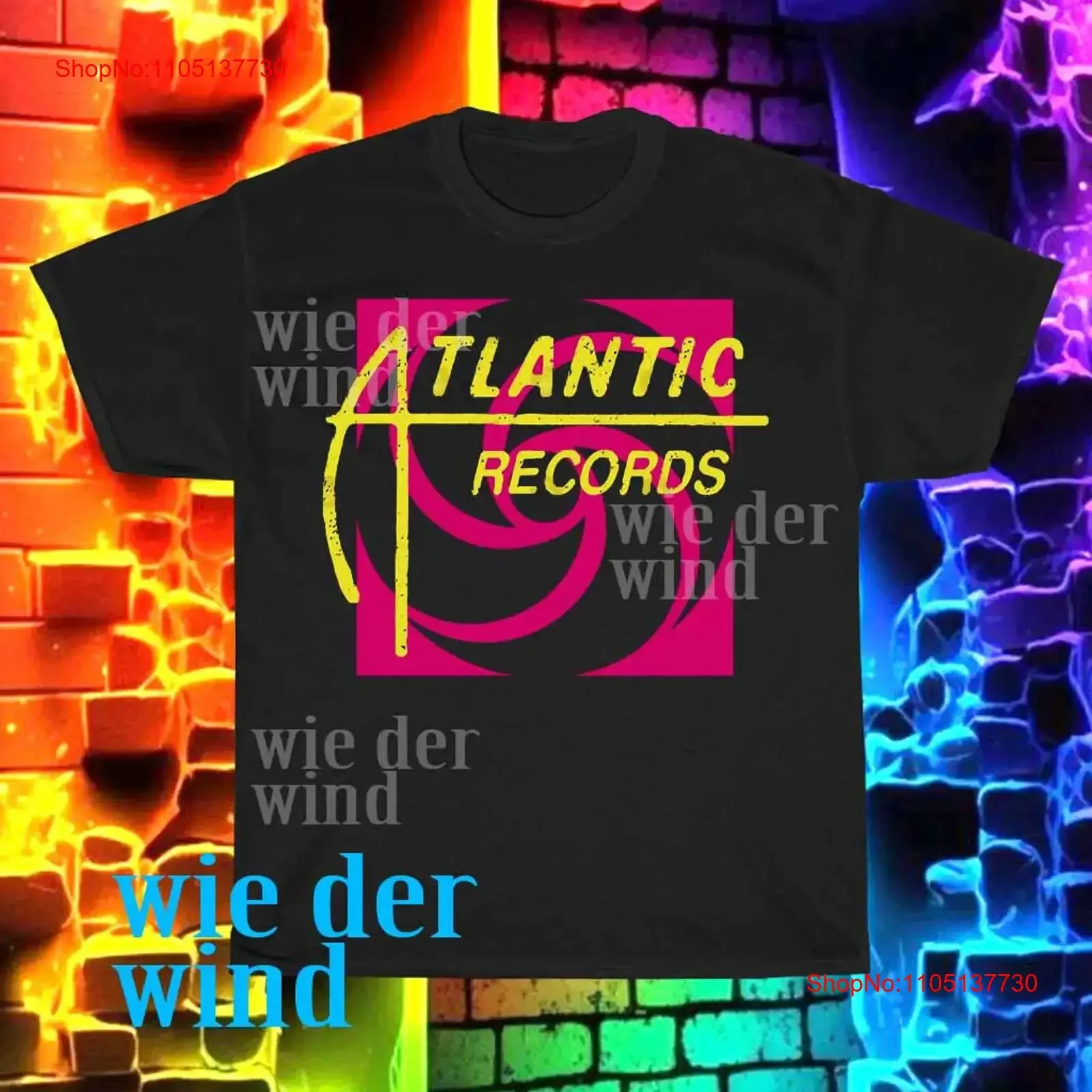 

New Atlantic Records Logo Men's T shirt funny size S to 5XL vintage Washed Stretched Soft Unisex Casual Top For Everyday Wear