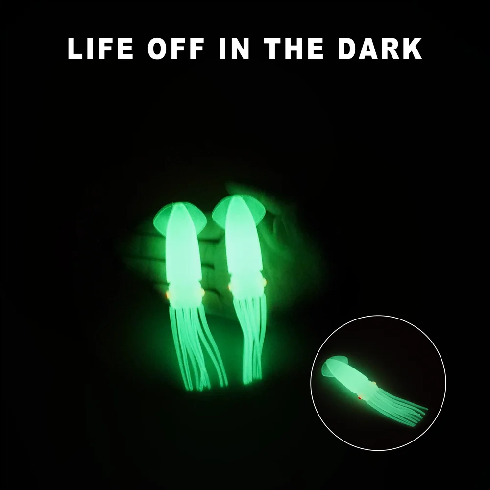 8Pcs Luminous Octopus Skirts fishing lure Trolling Saltwater Glow Squid Skirts Artificial Bait for Marlin Grouper Tuna jig fishi