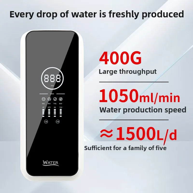 RO Reverse Osmosis Large Flow 3-Stage Filtration Water Purifier Household Kitchen Barrelless Machine Filter Direct 24W