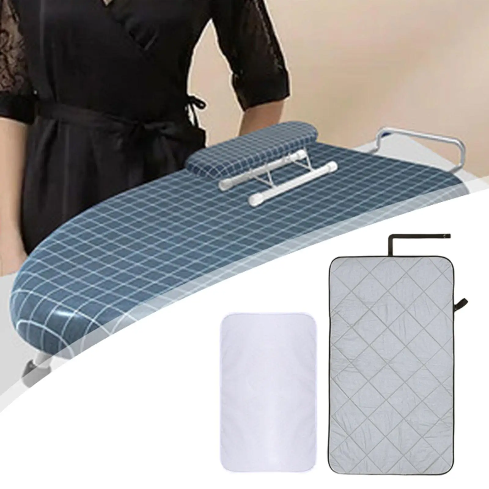 Portable Ironing Mat Heat Resistant Foldable Easy to Use Steamer Pad for Household Travel Dormitory Sewing Room Countertop