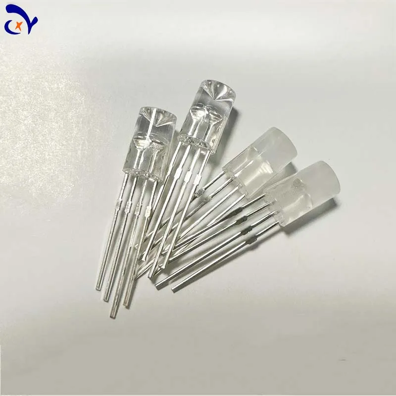 WS2812D/WS2812B Lamp Beads Direct Insert F5MM RGB Phantom Integrated IC Light Emitting Diode Round Head Transparent Mist Surface