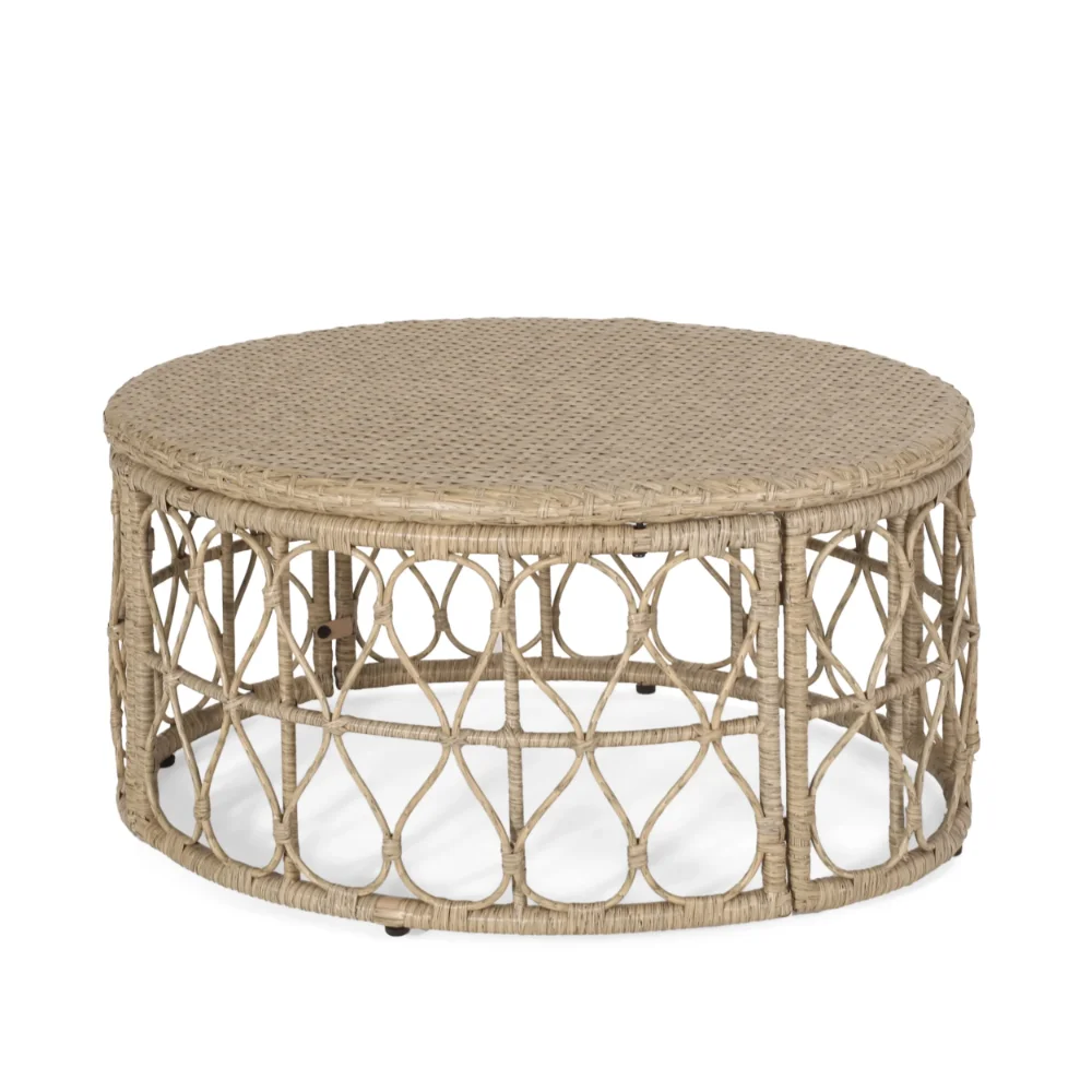 

Outdoor Wicker Coffee Table, Faux Rattan,Light Brown