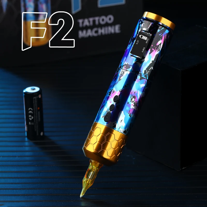 F2 Professional Tattoo Pen Removable Rechargeable Battery Tattoo Pen Yilong Digital Rotary Tattoo Pen Machine