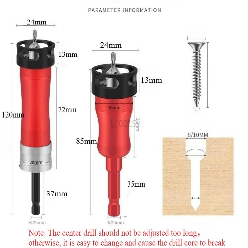 

Набор сверл с зенковкой 3 в 1, фреза для фаски, лезвие 8/10 мм, двойная кромка, регулируемые деревообрабатывающие инструменты для снятия фаски, зенковка