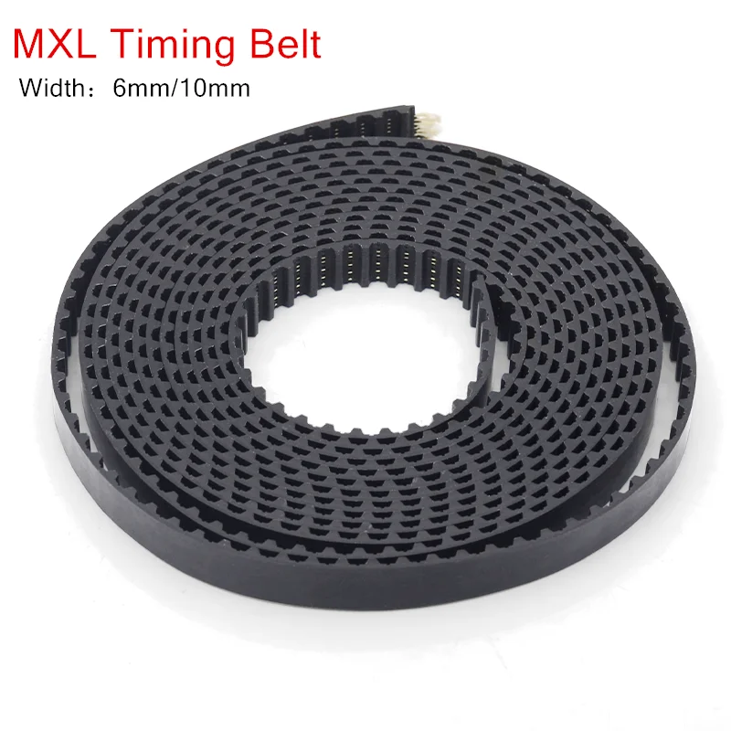 MXL Black polyurethane TPU open-ended timing belt Kevlar core width 6mm 10mm