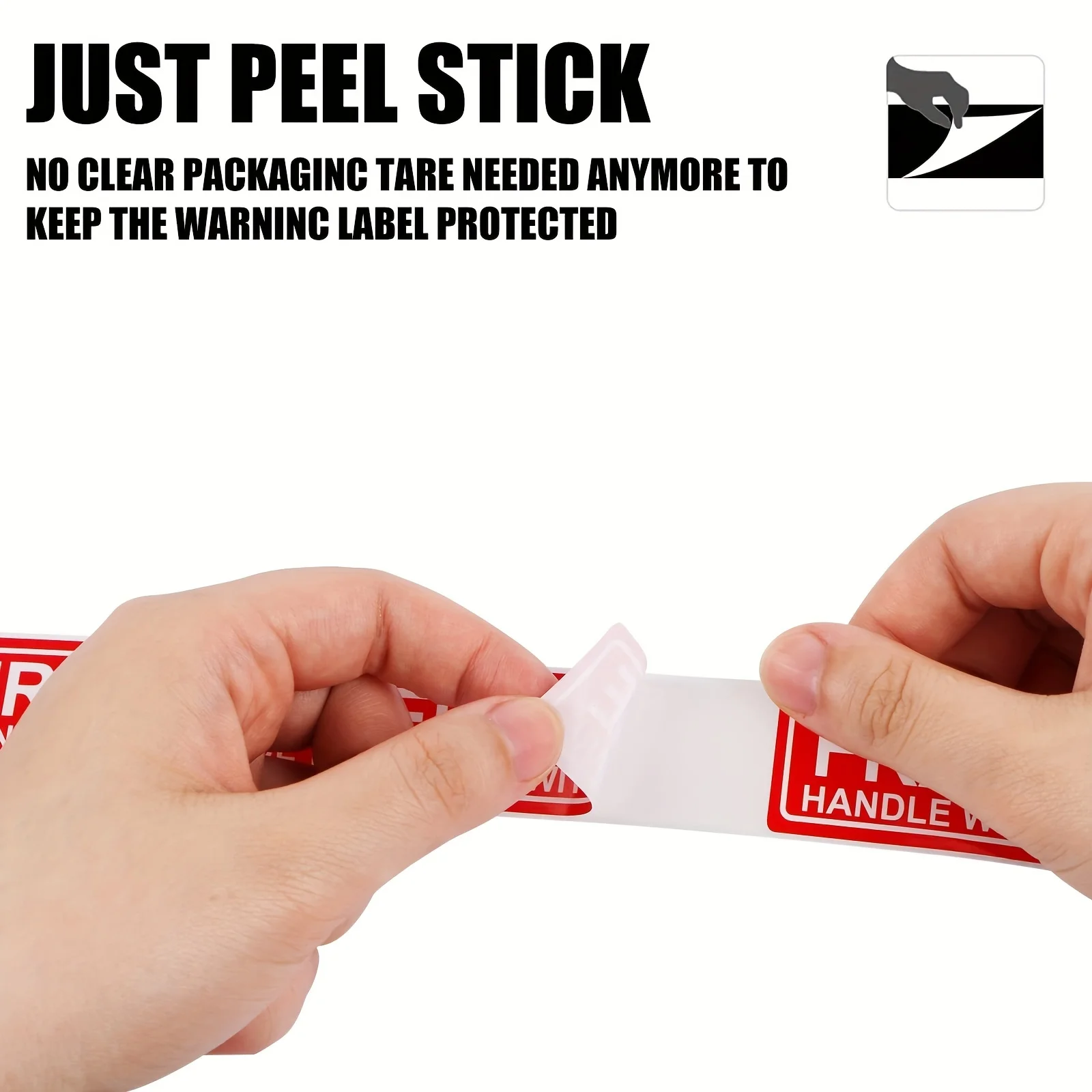 300 labels, 1 roll, 1x3 inches face upFragile self-adhesive labelsFragile DisposalCareful WarningStickersShipping StickersPerman