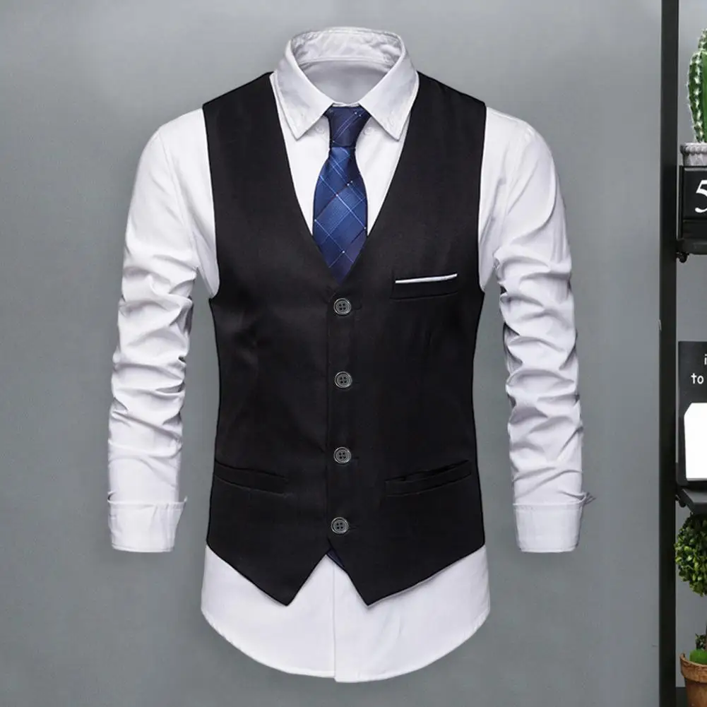 High Quality Dress Vests For Men Slim Fit Mens Suit Vest Male Waistcoat Gilet Homme Casual Sleeveless Formal Business Jacket