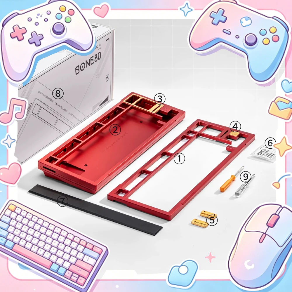 Aim Bone80 Gamer Keyboard Case Aluminium Alloy Wooting 80He Pcb Customized Keyboard Magnetic Switch Case PCMechanical  Accessory
