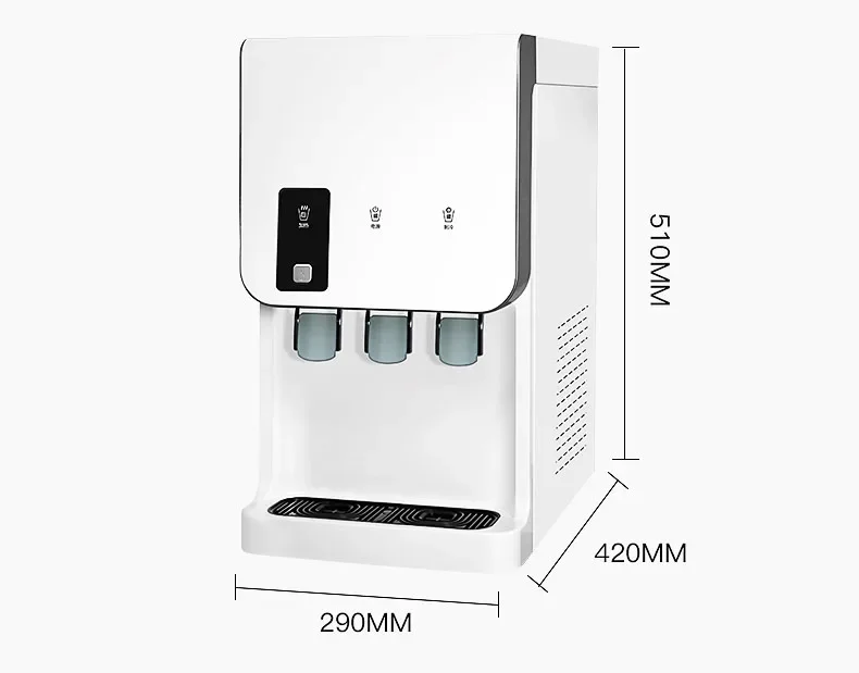 Mini-Individual Household Water Purifier Dispenser Hot Cold Direct Drinking Electric Powered Desktop Installation Hotels Plastic