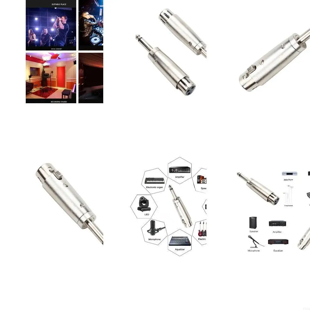 193A Unbalanced Sound Adapter with 1/4inch 6.35mm Mono Male Plug Input 3Pin Female Output for Mixers and Amplifiers