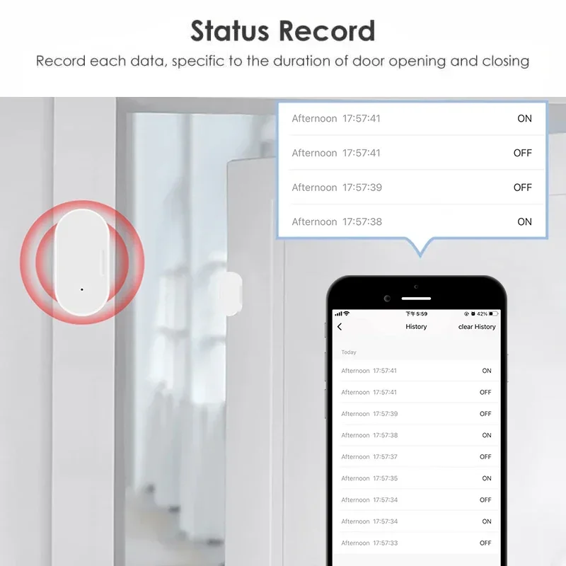 Ewelink Zigbee مستشعر الباب مستشعر الاتصال كاشف مفتوح مغلق كاشف الباب اللاسلكي APP التحكم عن بعد مع Alexa Google